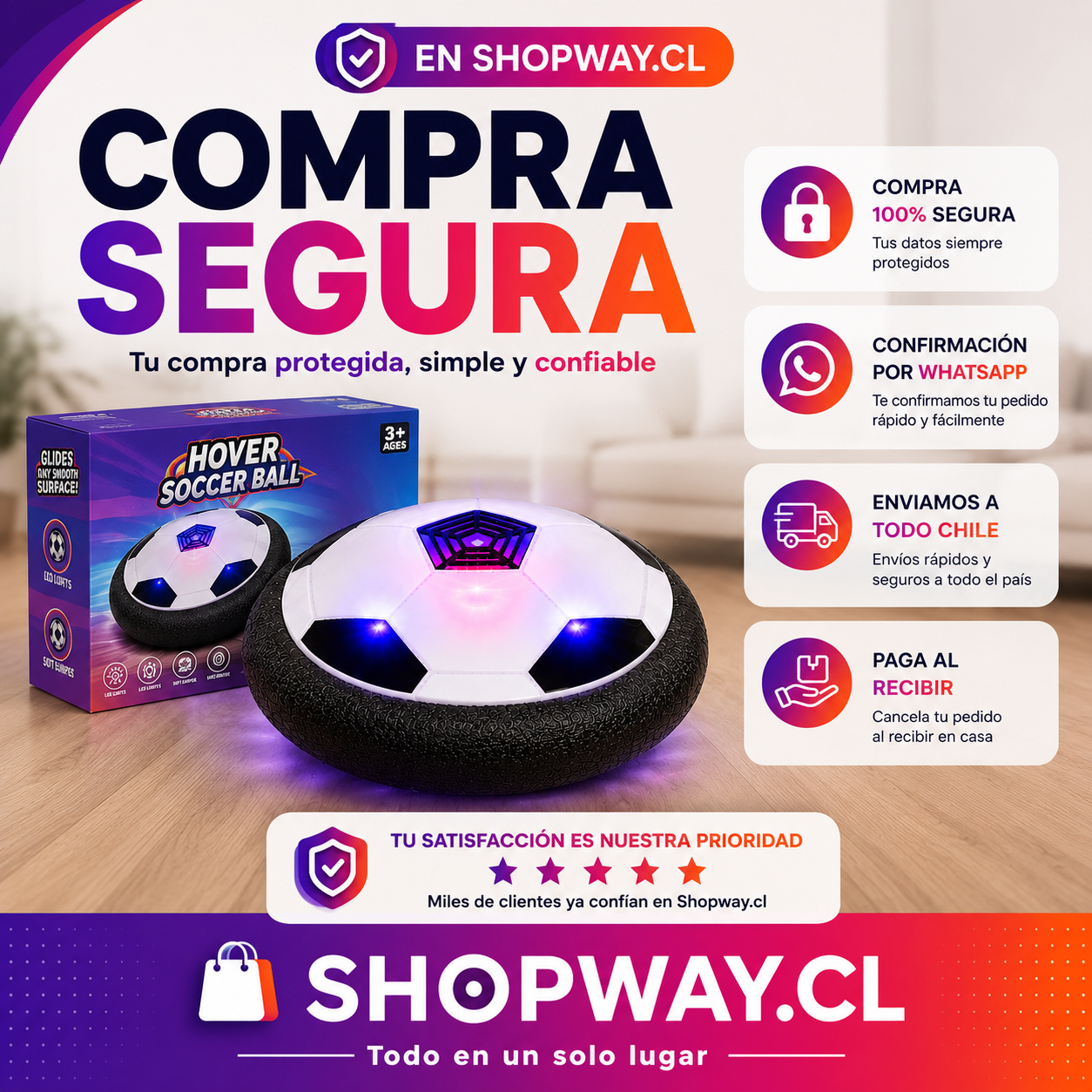 Balón Flotante de Futbol LED