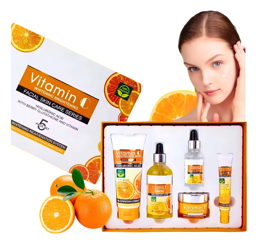 Set de Cuidado Facial Vitamina C Disaar 5 Piezas – Ilumina y Revitaliza la Piel