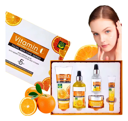 Set de Cuidado Facial Vitamina C Disaar 5 Piezas – Ilumina y Revitaliza la Piel
