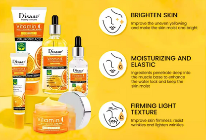 Set de Cuidado Facial Vitamina C Disaar 5 Piezas – Ilumina y Revitaliza la Piel