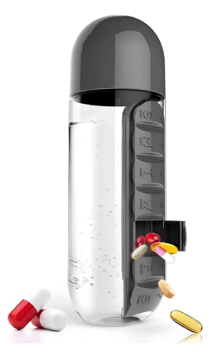 Botella de Agua con Pastillero Semanal