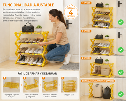 Zapatero Zig Zag de 4 niveles horizontal
