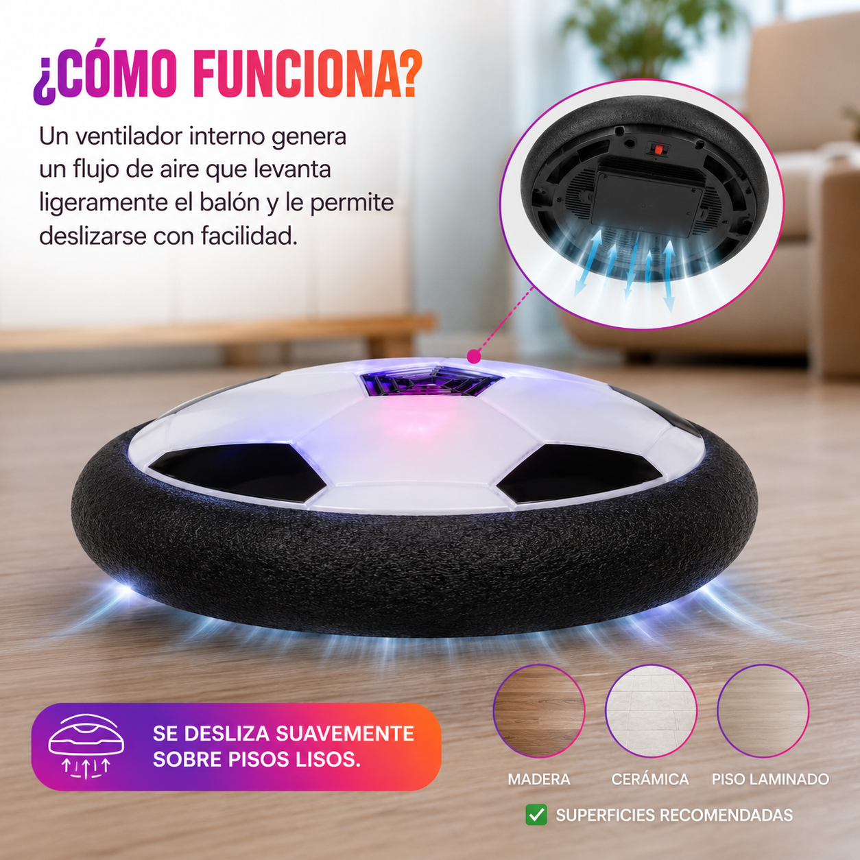 Balón Flotante de Futbol LED